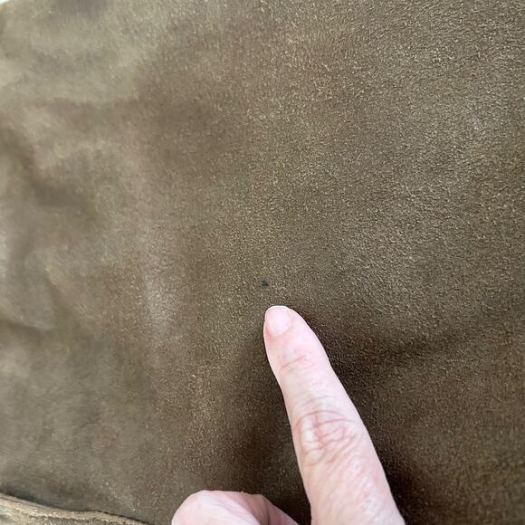 Cache Suede Leather Pants SZ8 Bootcut Y2K Vintage Metallic Bronze Brown Boho - Picture 12 of 13